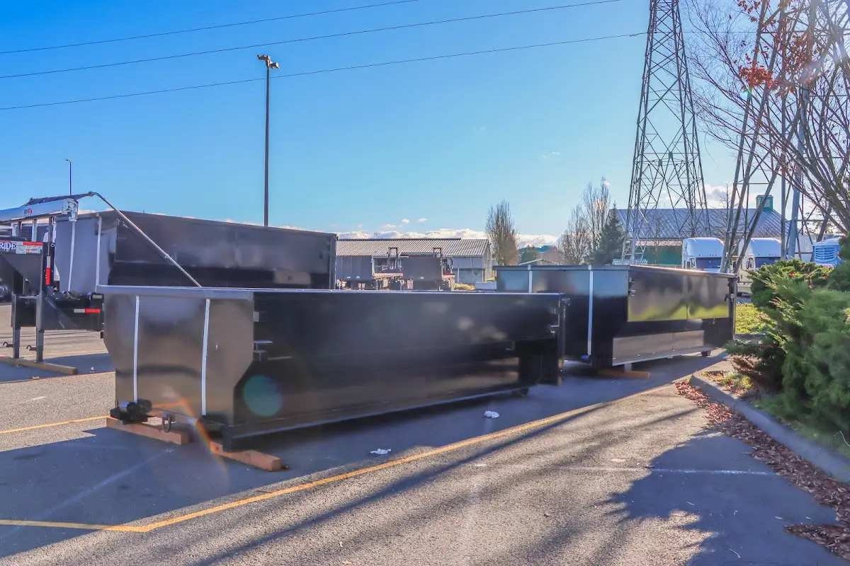 Roll-off dumpster ready for waste disposal at job site for Demolition Dumpster Rental in Rosaryville
